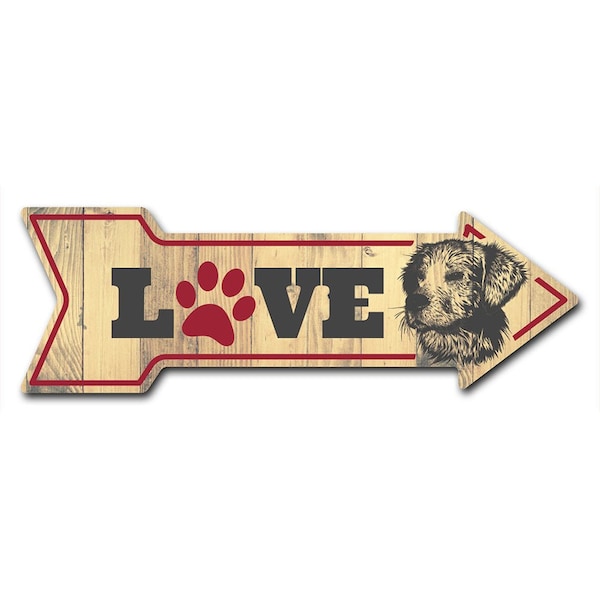 Signmission Love Dogs Arrow Decal Funny Home Decor 18in Wide D-A-999764 - main